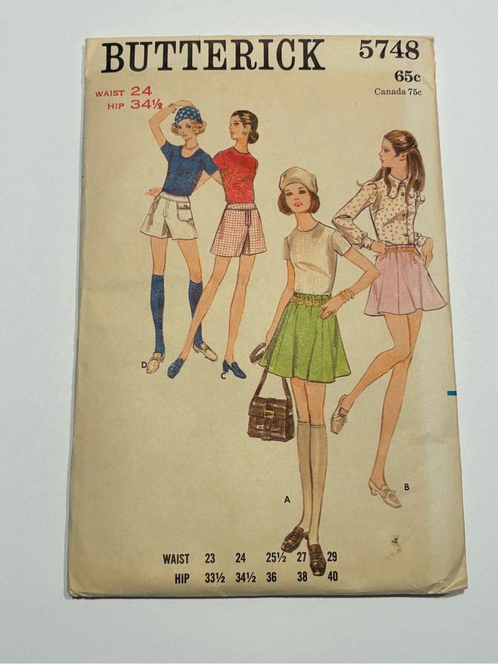 Vintage Butterick 5748 Uncut Factory Fold Mini Skirt & Pantskirt Sewing Pattern - Picture 11 of 11